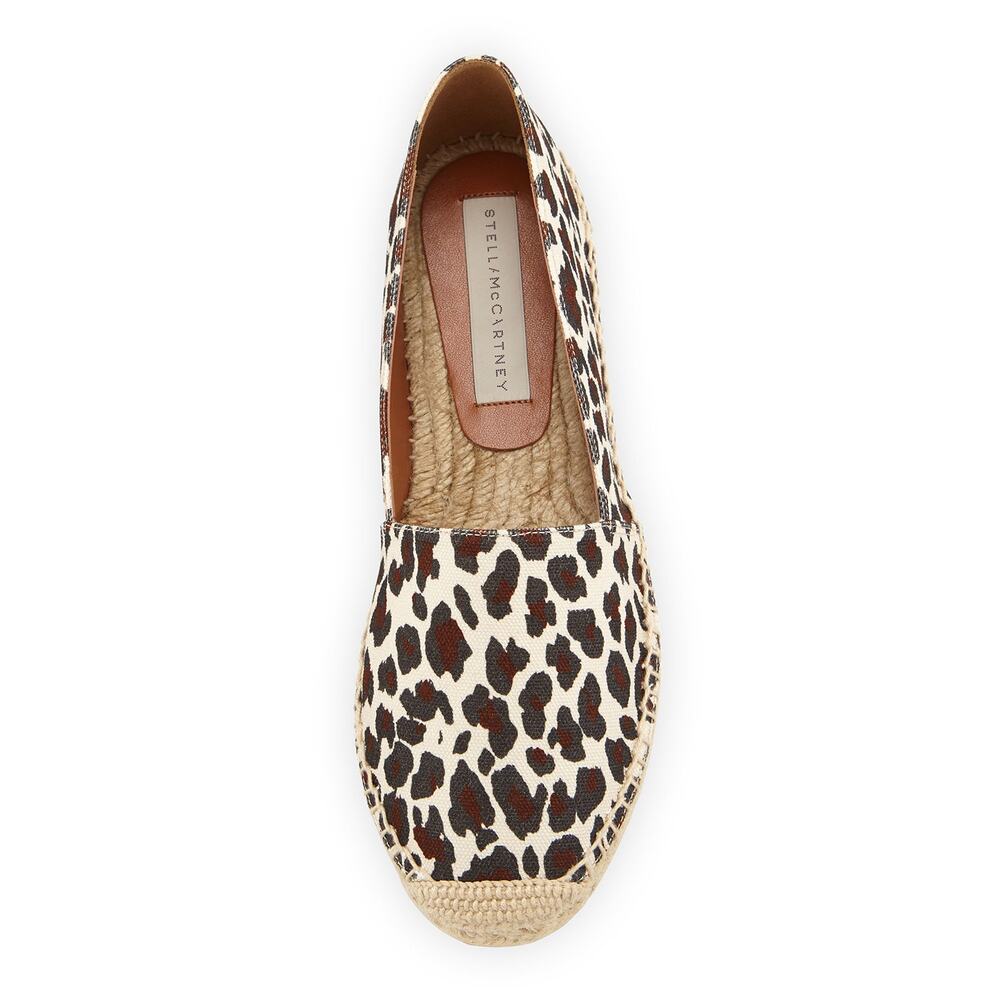 Stella McCartney Canvas Flat Espadrille in Leopard Print - Picture 2 of 11